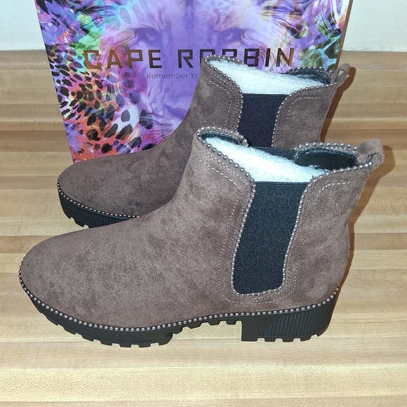 Cape Robbin Brown Suede Studded Combat Boots - Picture 3 of 5